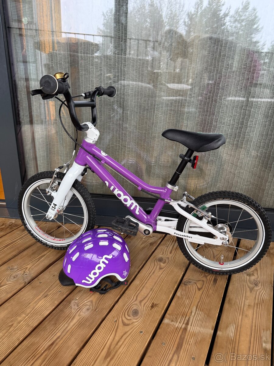 Woom 2 Fialový 14 + Prilba Woom S