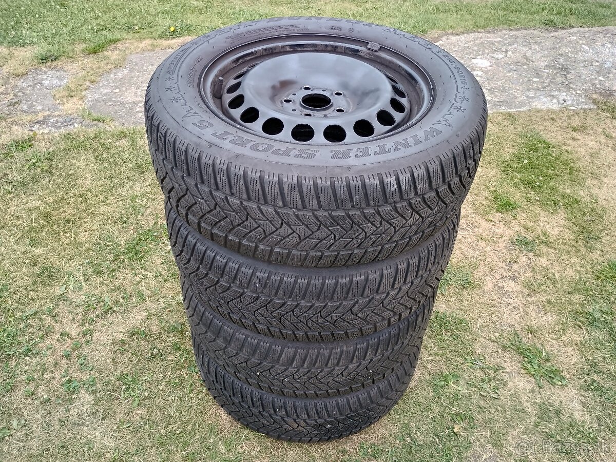 Sada kolies Škoda Superb 3, plechové disky + pneu 215/60 R16