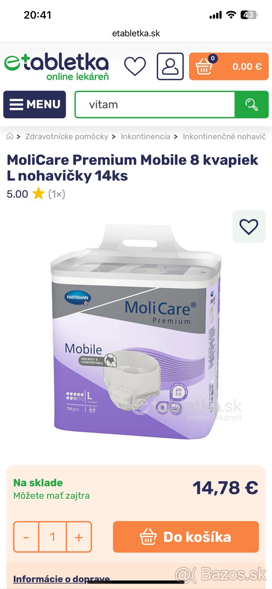 Plienky L molicare