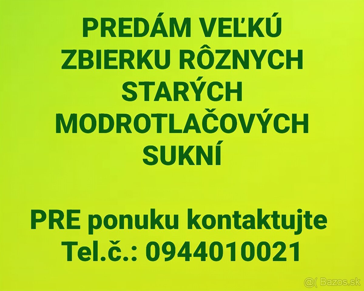 Stary kroj kroje MODROTLAČ sukne