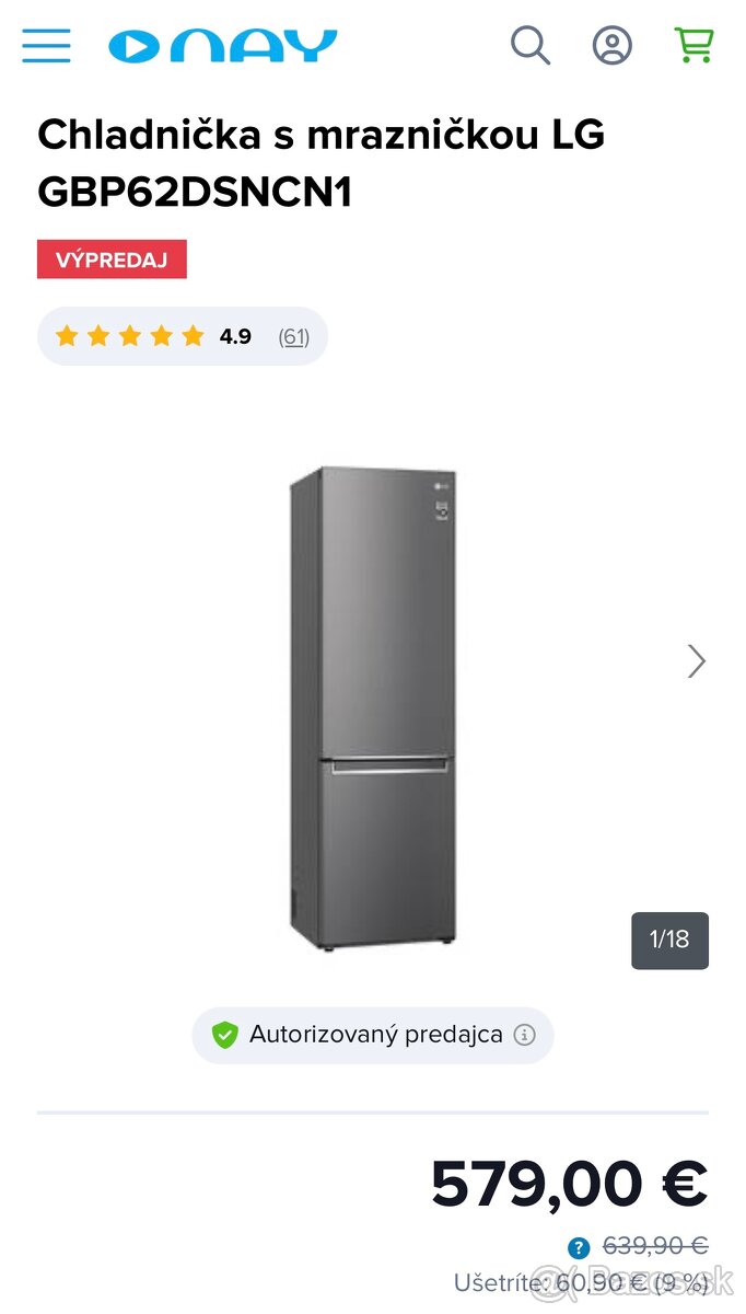Chladnička s mrazákom LG