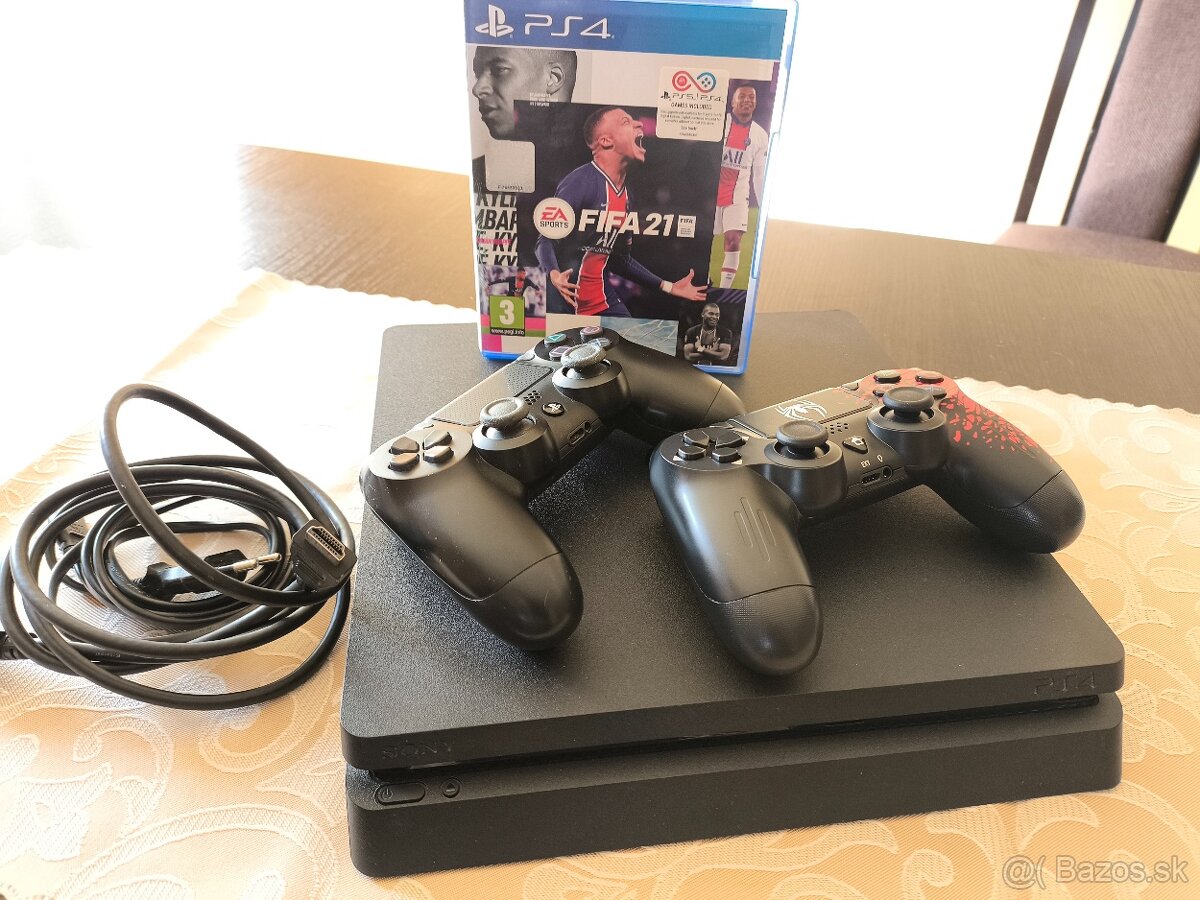 Sony PlayStation 4 slim +2x ovládač+ FIFA 21