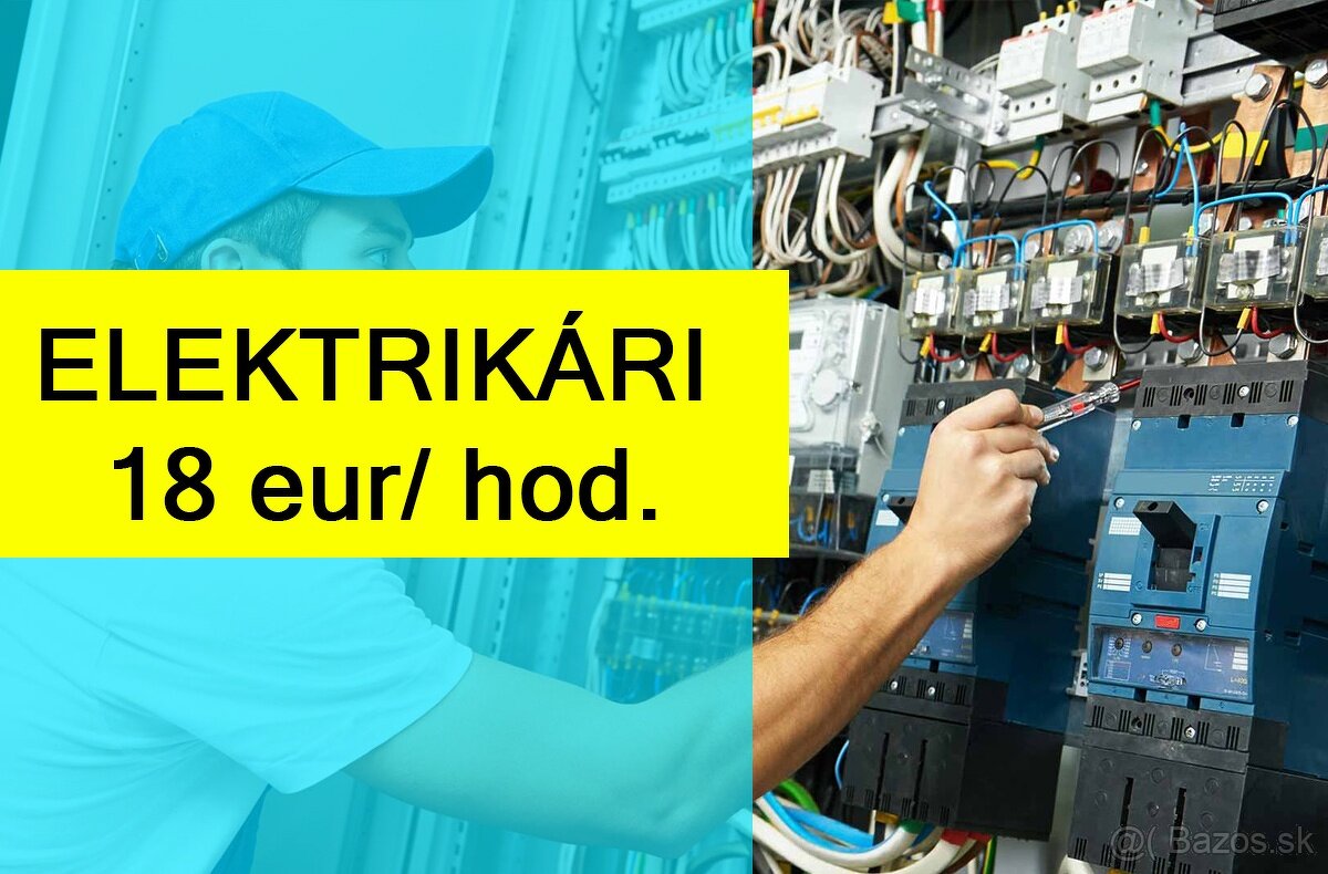 Prijmeme 10 elektrikárov (SZČO) – 18 €/hod. – Komárno okolie