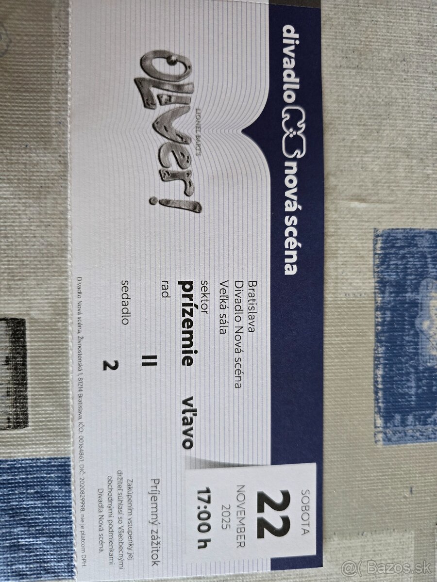 Vstupenka na Olivera