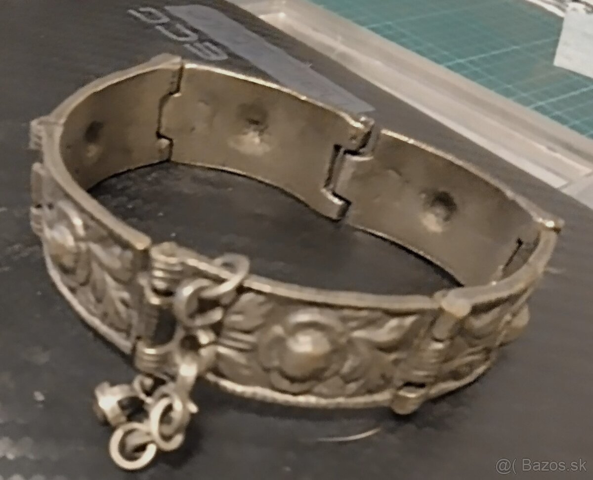Starožitný náramok ,Anglicko,striebro.
