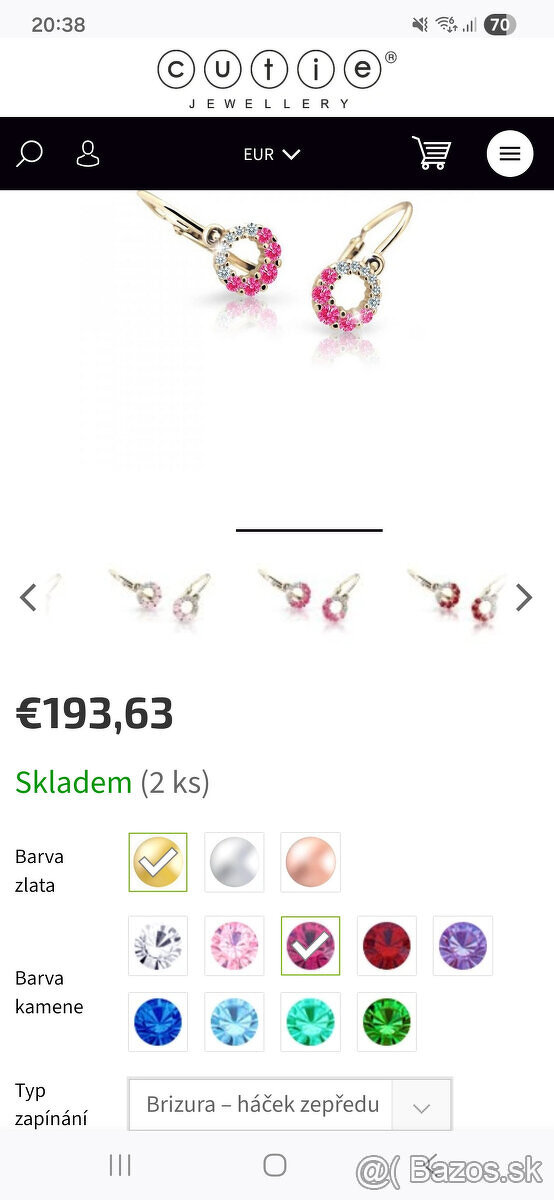 Detské zlaté náušnice