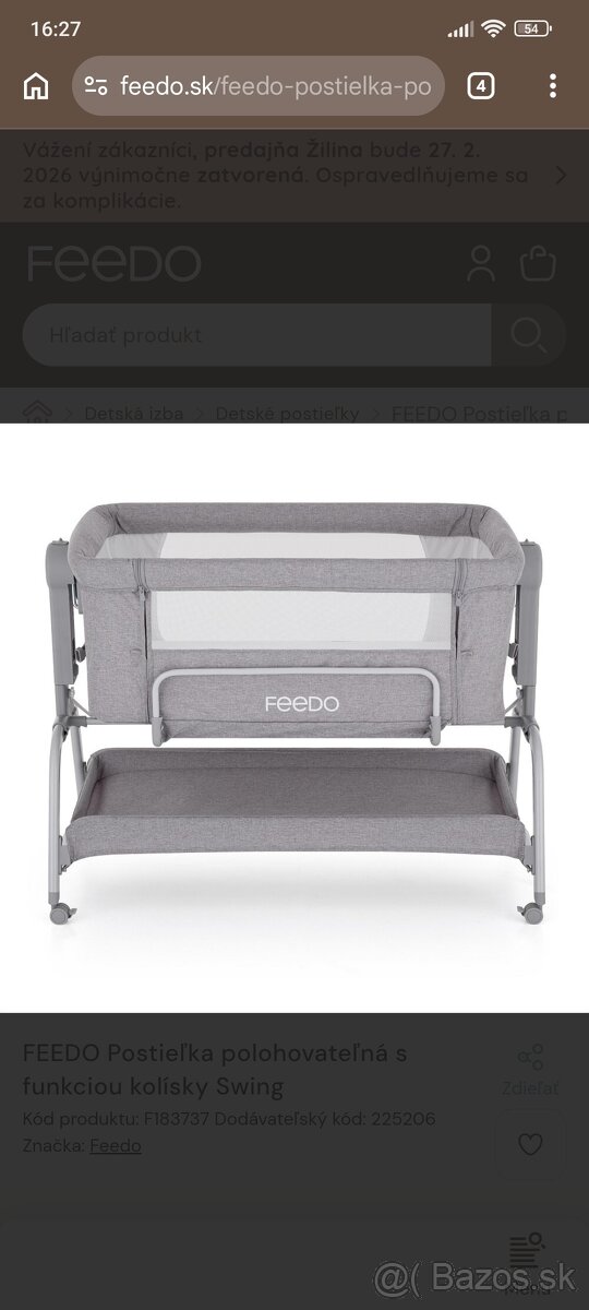 Detská postieľka s funkciou kolísky