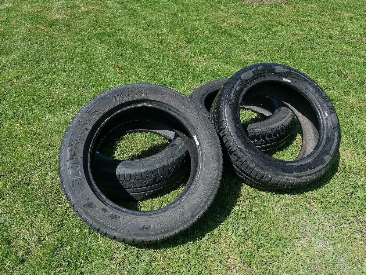 205/55 R16 letné pneumatiky (2 páry)