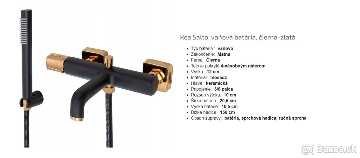 Predam vanovu vodovodnu bateriu Rea Salto : 70E