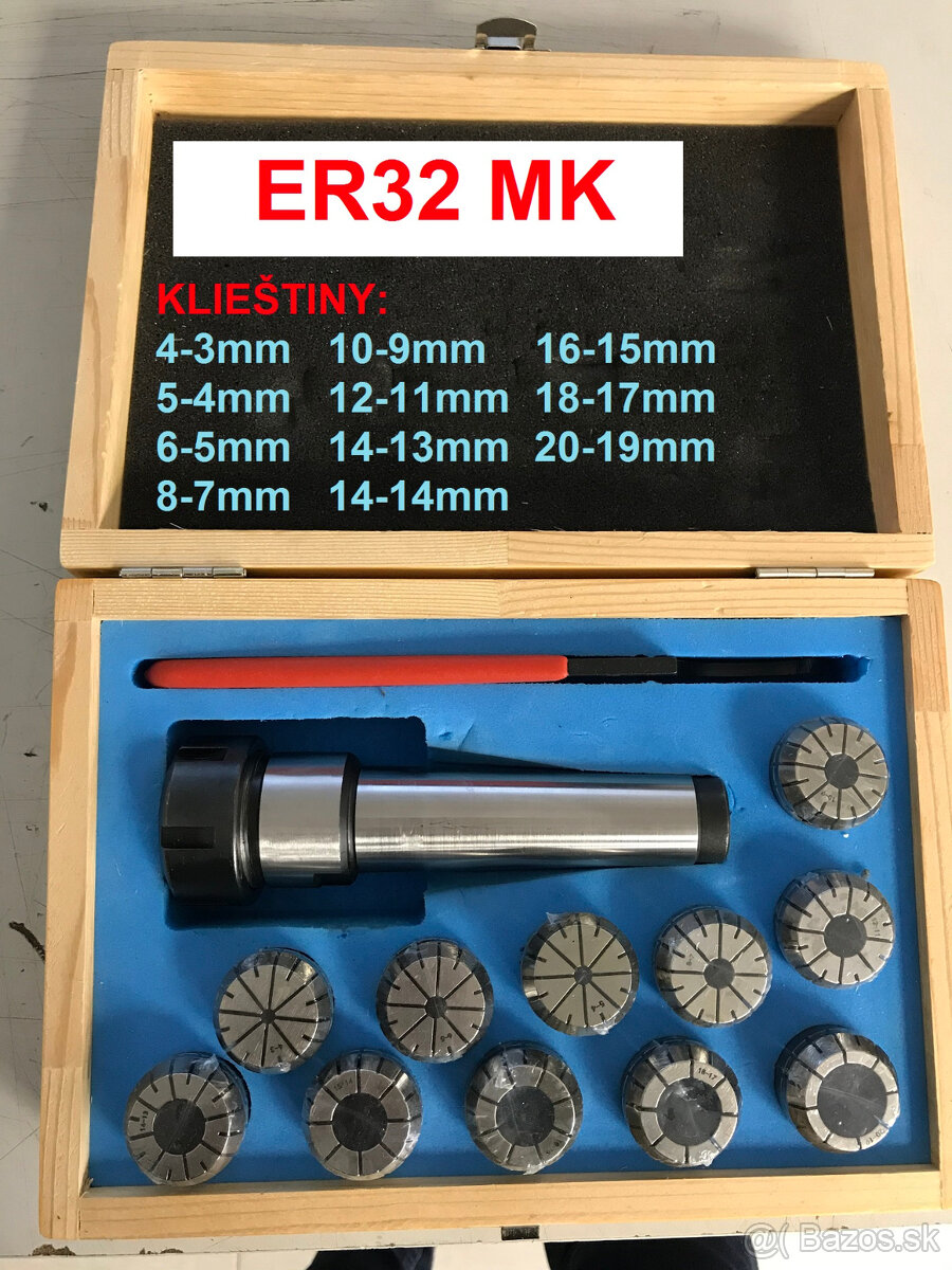Predám klieštinvoé sady ER25, ER32, ER40