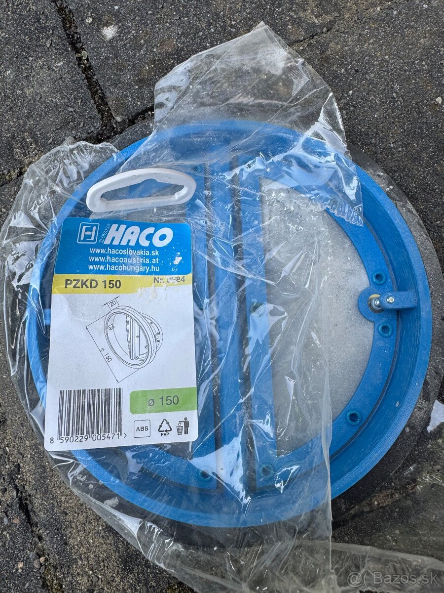 Haco Protizápachová klapka PZKD 150 + redukčný diel + spojky