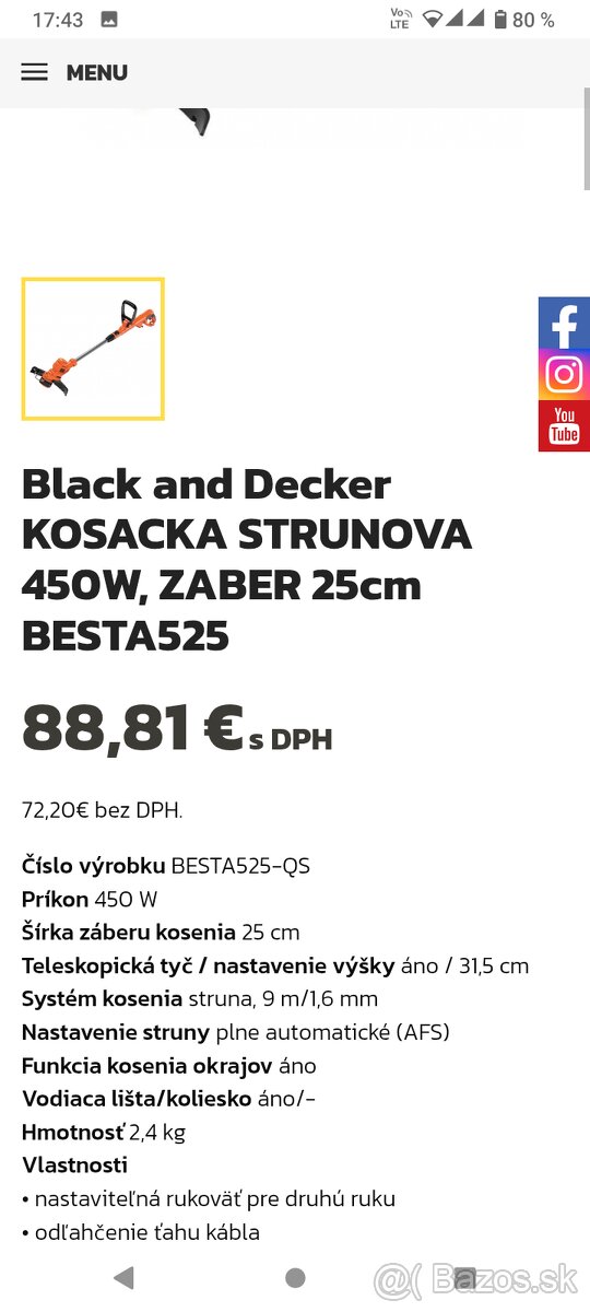 Elektricka strunova kosacka-NOVA