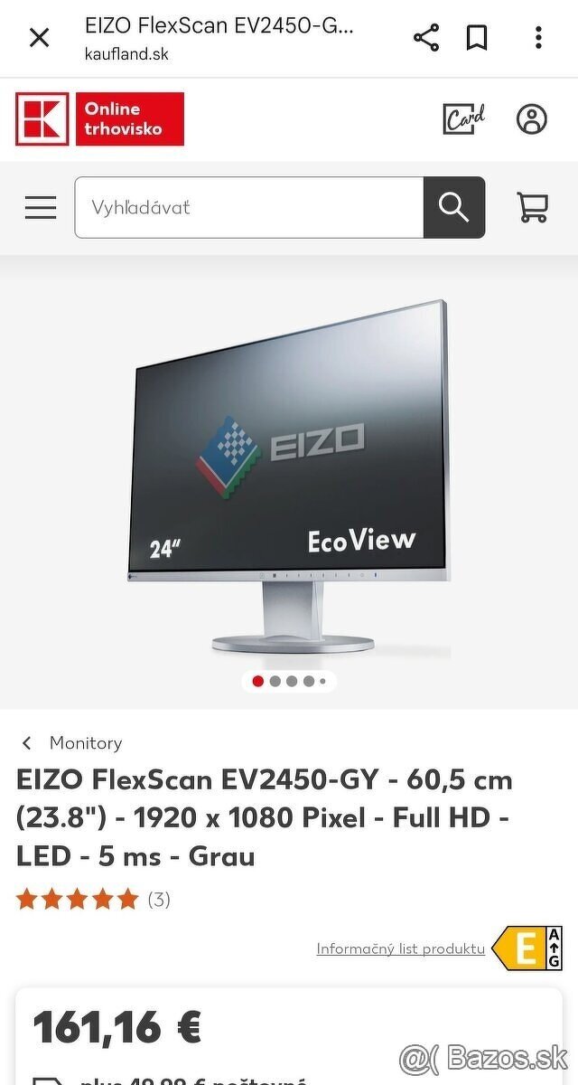 EIZO FlexScan EV2450-BK cierny