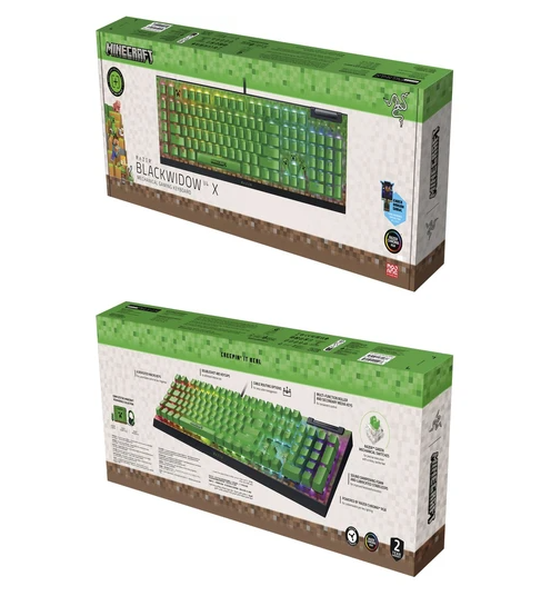 Predám klávesnicu Razer BlackWidow V4 Minecraft Edition (US)