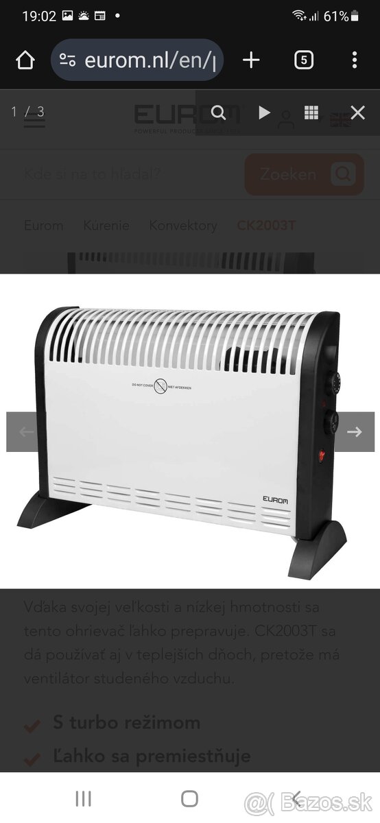 Eurom 9hrievač nový