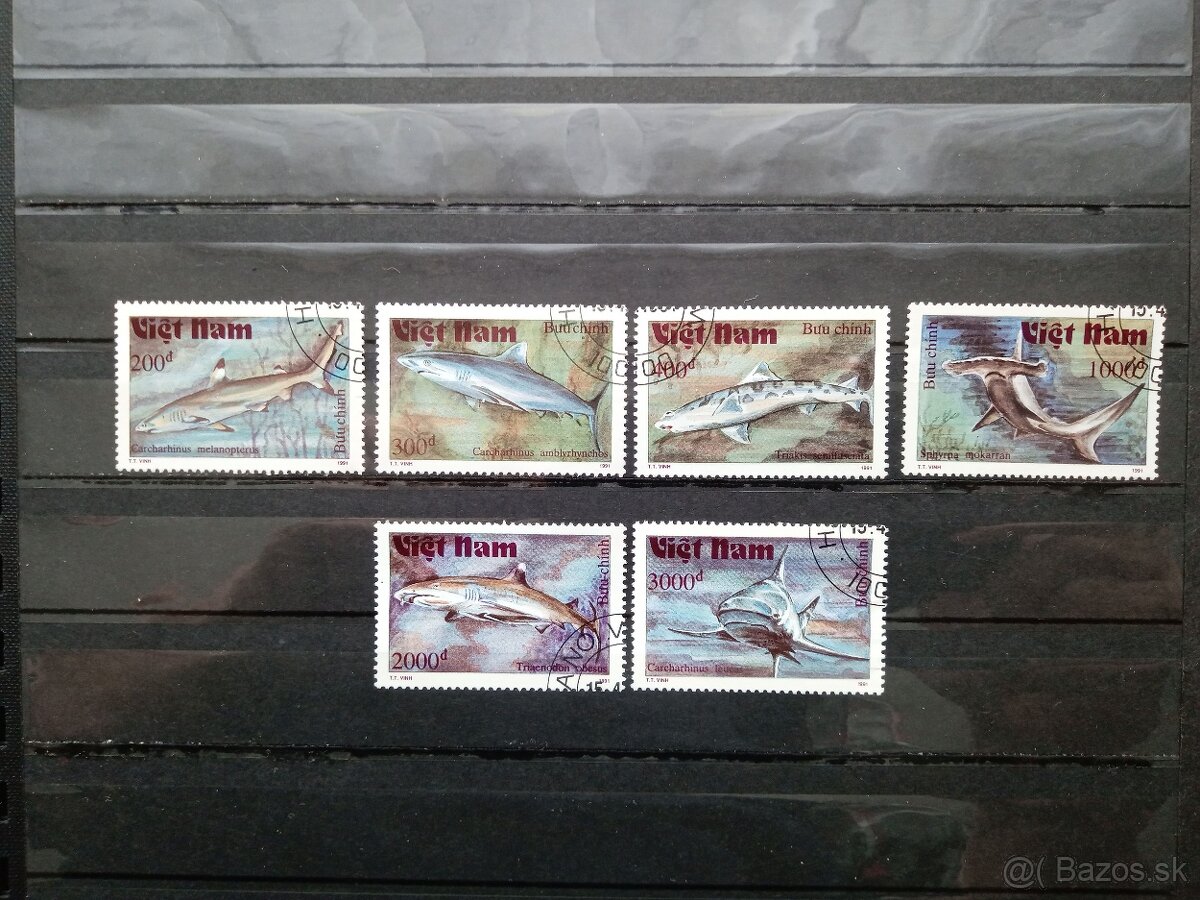Poštové známky č.761 - Vietnam - žraloky