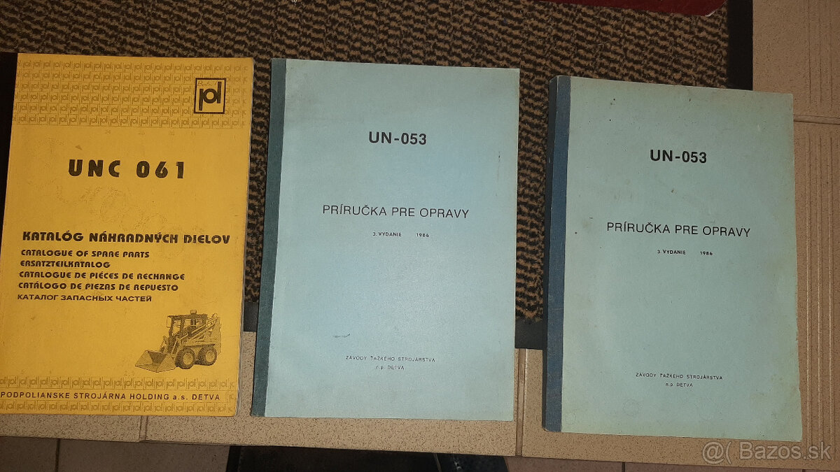 Katalogy nakladačov ZŤS , UNC200, UNO-180, Zetor a iné