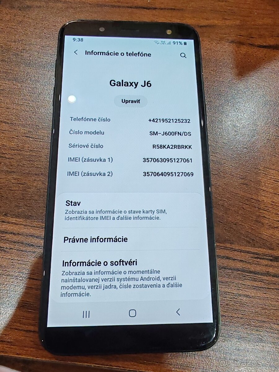 Samsung galaxy J6 top stav