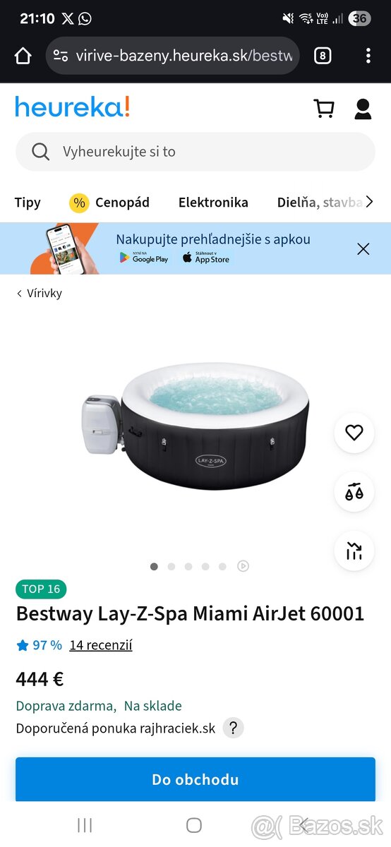 Vírivka Bestway Lay-Z-Spa Miami AirJet 60001