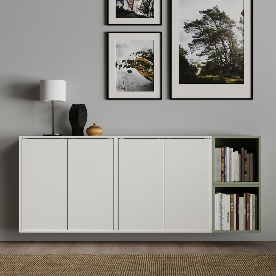 Predám IKEA EKET – 4ks, biela, 70x35x70 cm, vrátane koľaj.