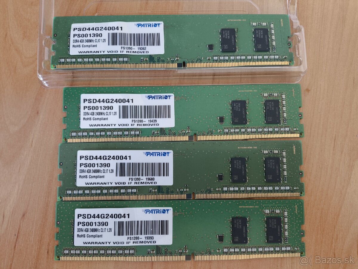 4x 4GB (16GB) Patriot DDR4;2400Mhz;CL17;1.2V;DIMM