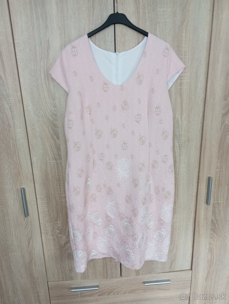 Ružové spoločenské šaty xxl