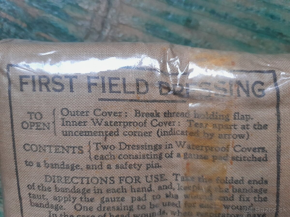 Prvý polný obväz britskej armády 1943 WW2