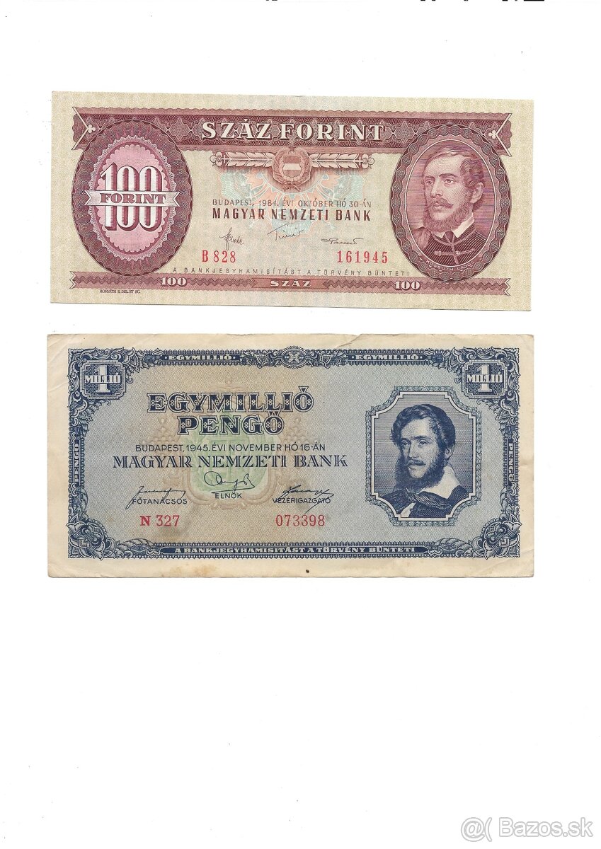 bankovky Maďarsko