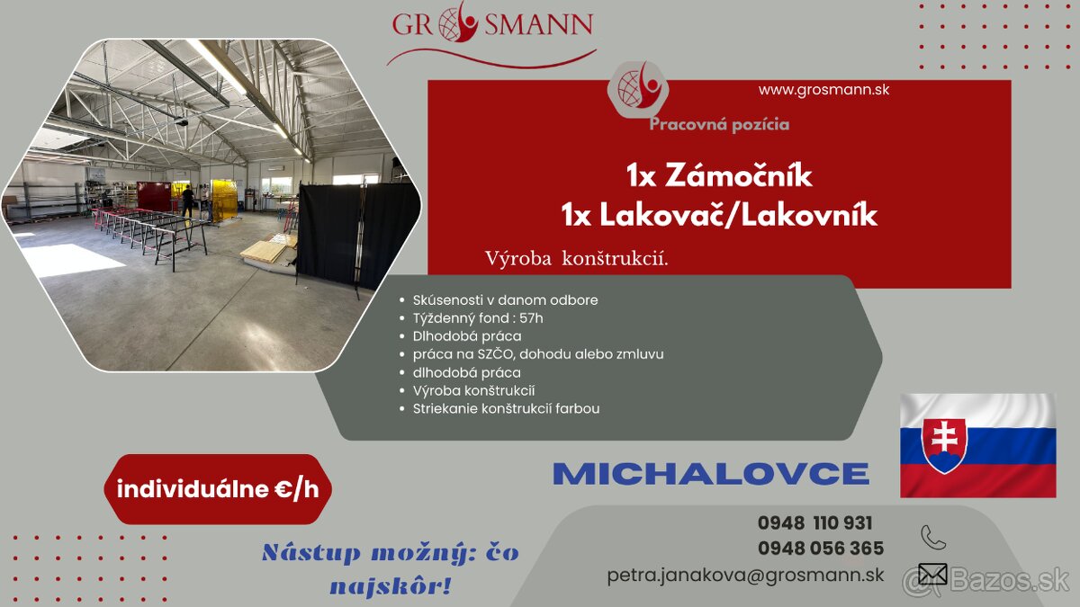 ZÁMOČNÍK/ LAKOVAČ/ MICHALOVCE/ LAKÝRNIK