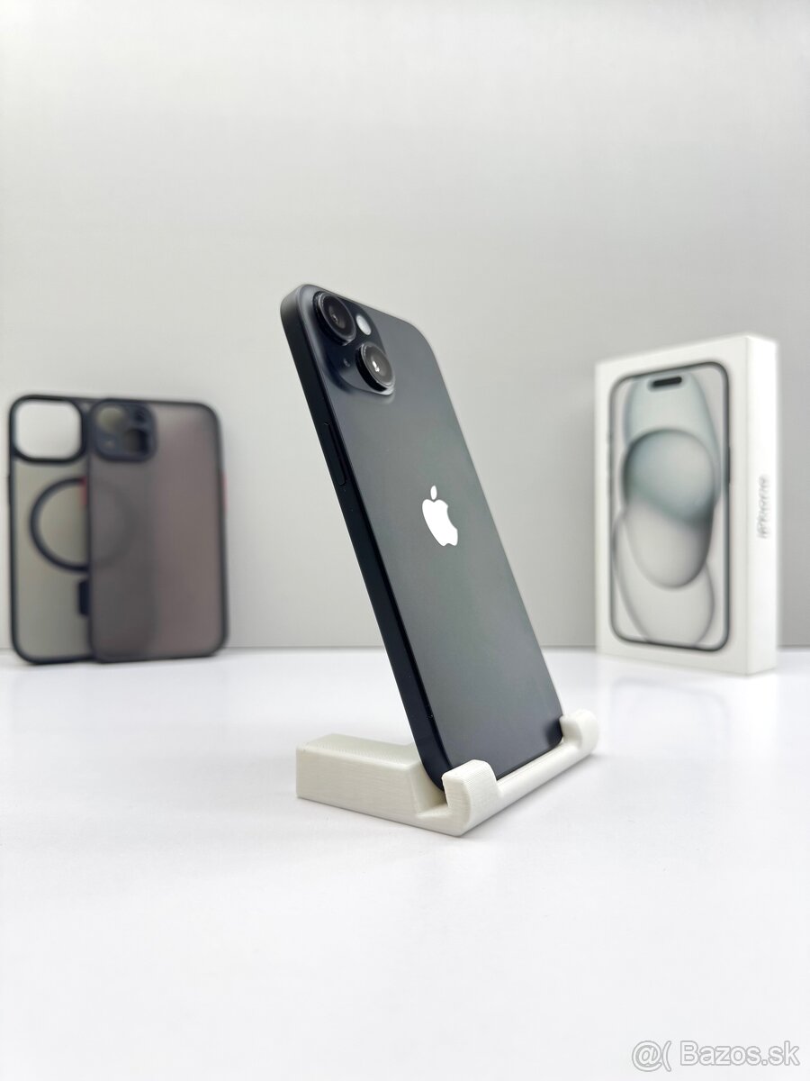 iPhone 15 BLACK 128GB TOP STAV ORIGINÁL+PRÍSLUŠENSTVO