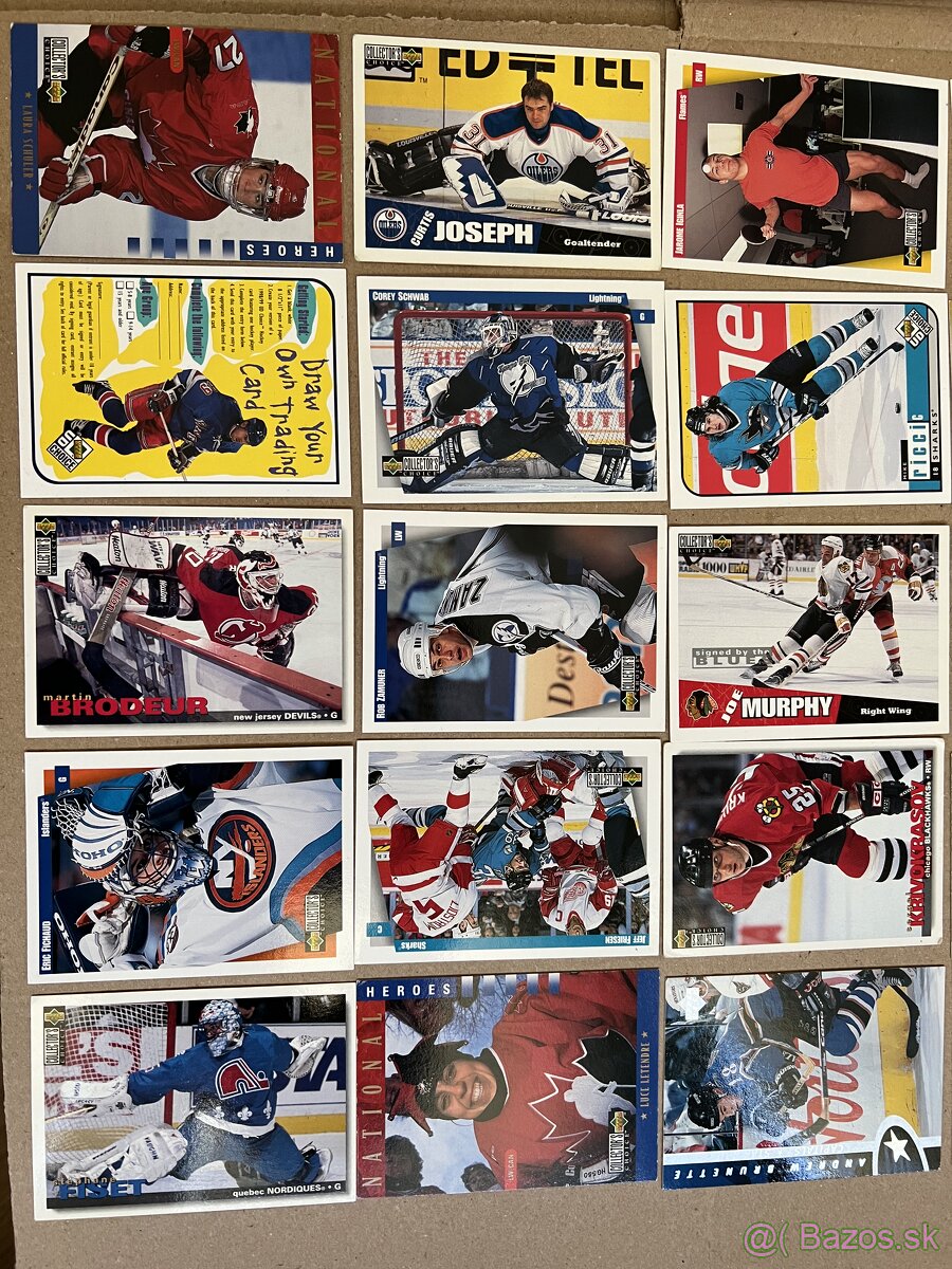 Hokejove karty značky Upper deck do roku 2000