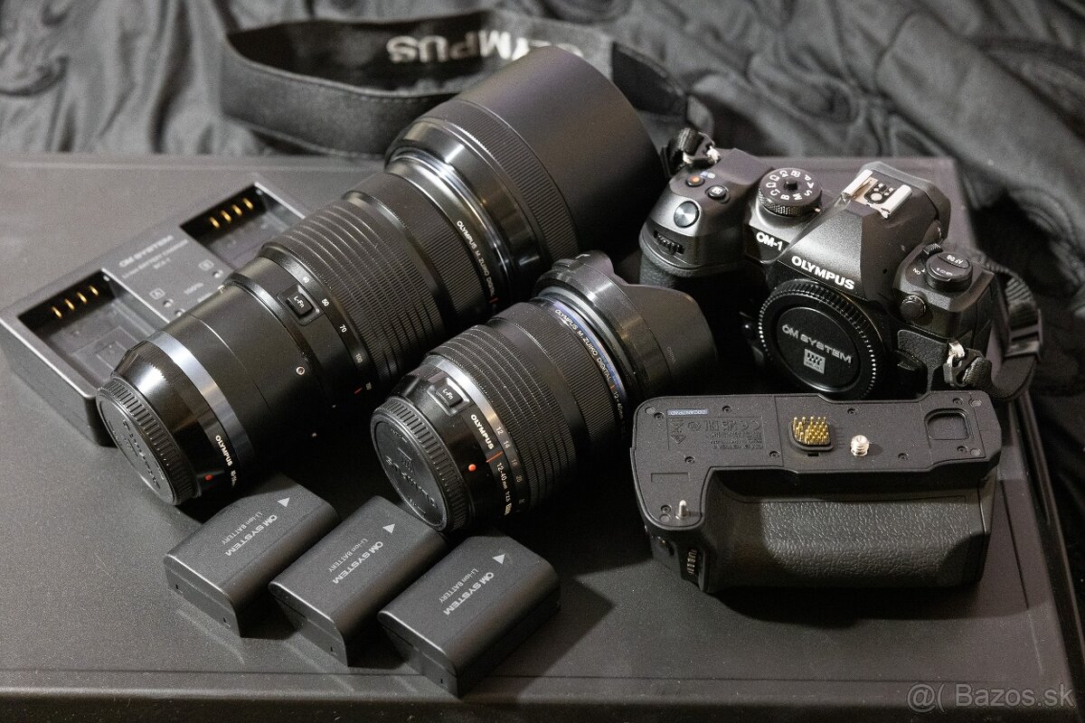 OM 1 +grip batery a objektívy