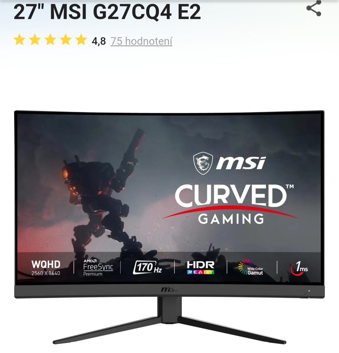 Predám herný monitor MSI 27"