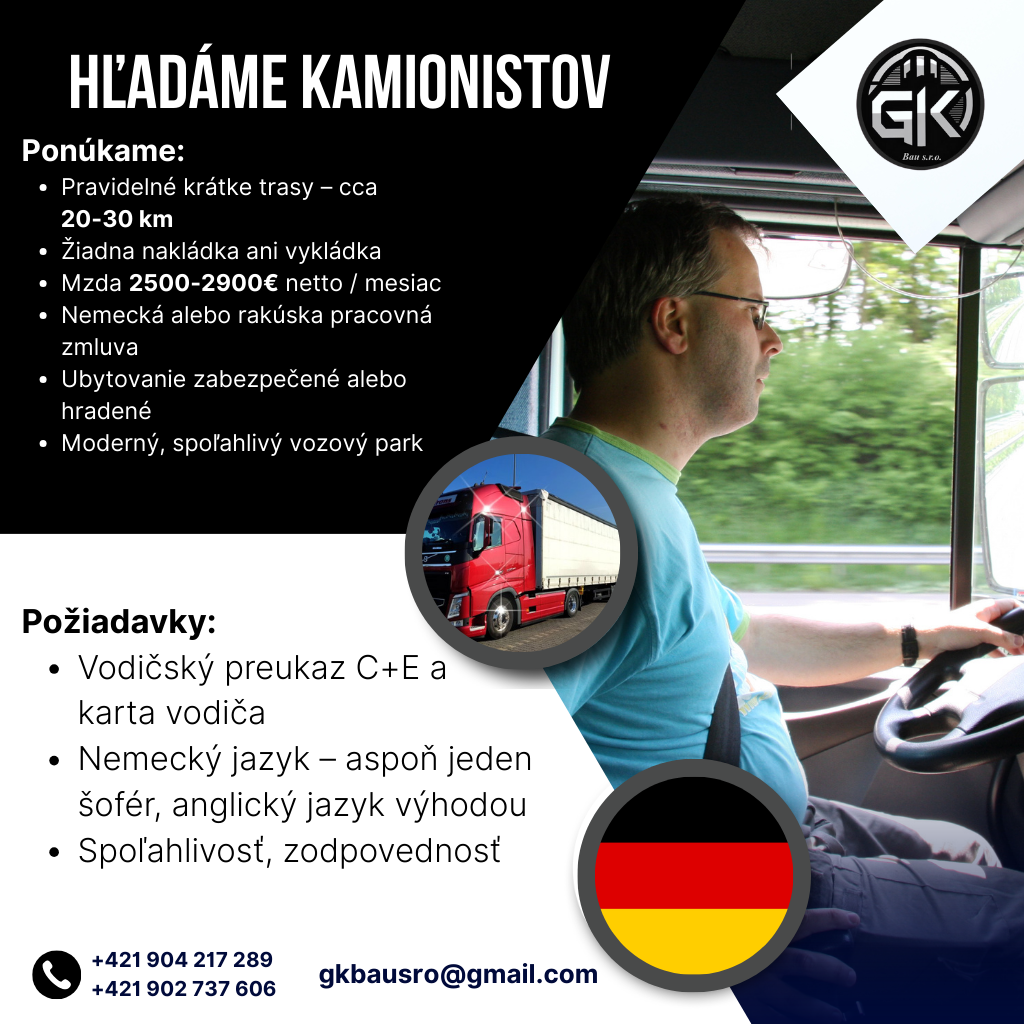 Práca pre kamionistov – voľné miesta v Nemecku