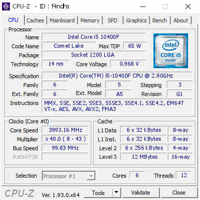 Intel i5 - 10400F LGA 1200