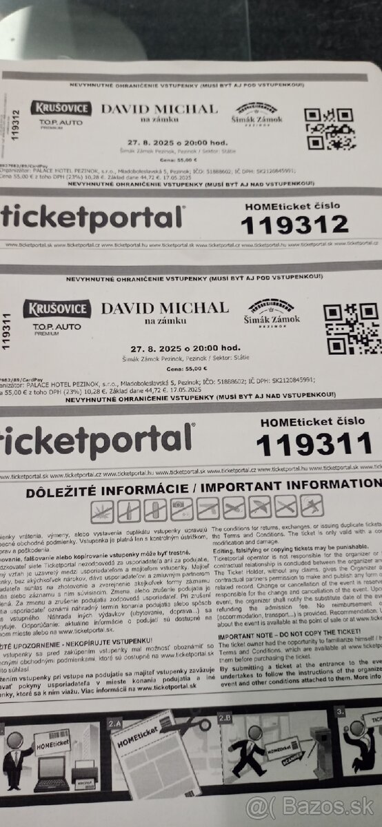 Vstupenky na koncert Michal david 2ks