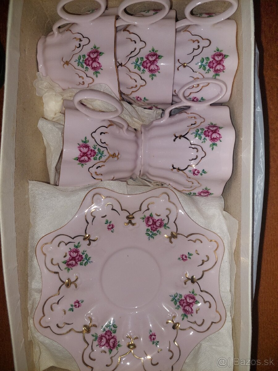 Predám ružový porcelán H&C - sada 5 kusov