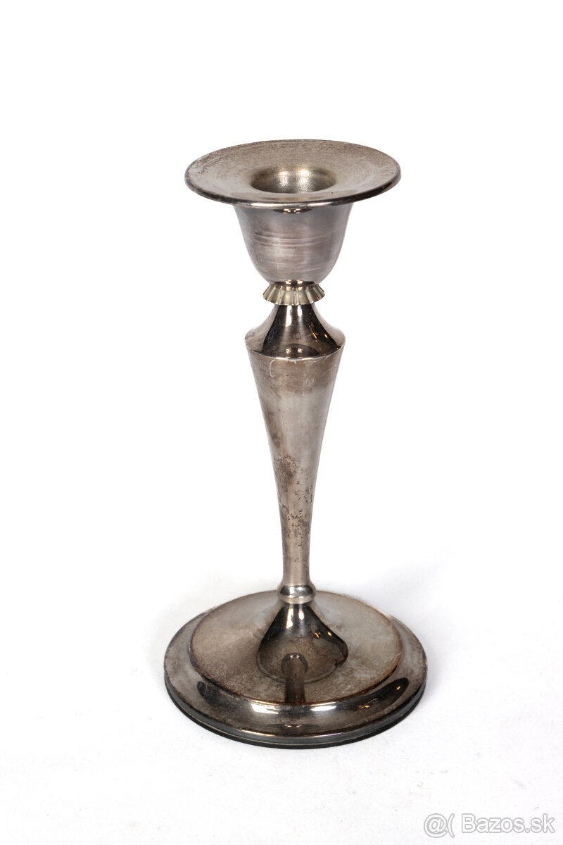 Postriebrený svietnik starožitný