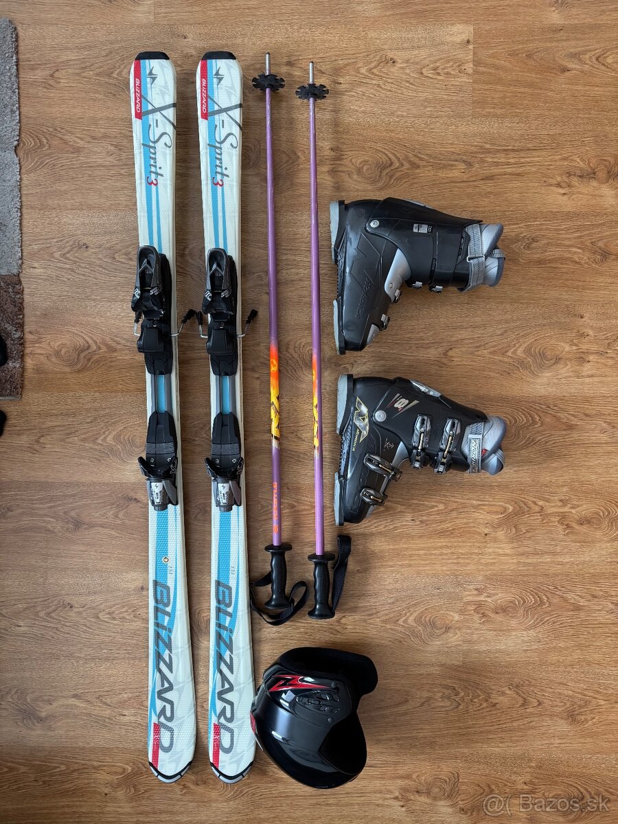 Predám lyže Blizzard Spirit 3 151cm s lyžiarkami a prilbou