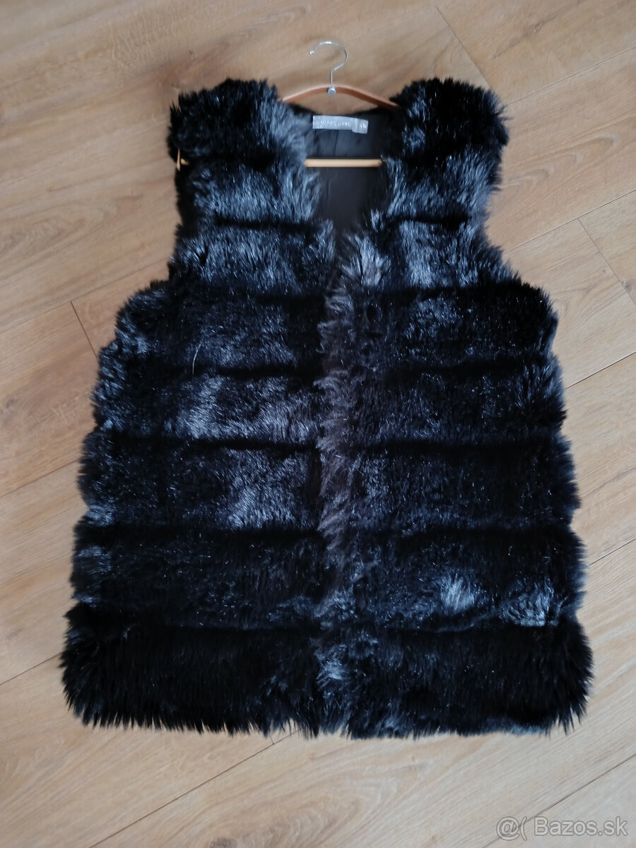 Kožušinová vesta čierna, UNI