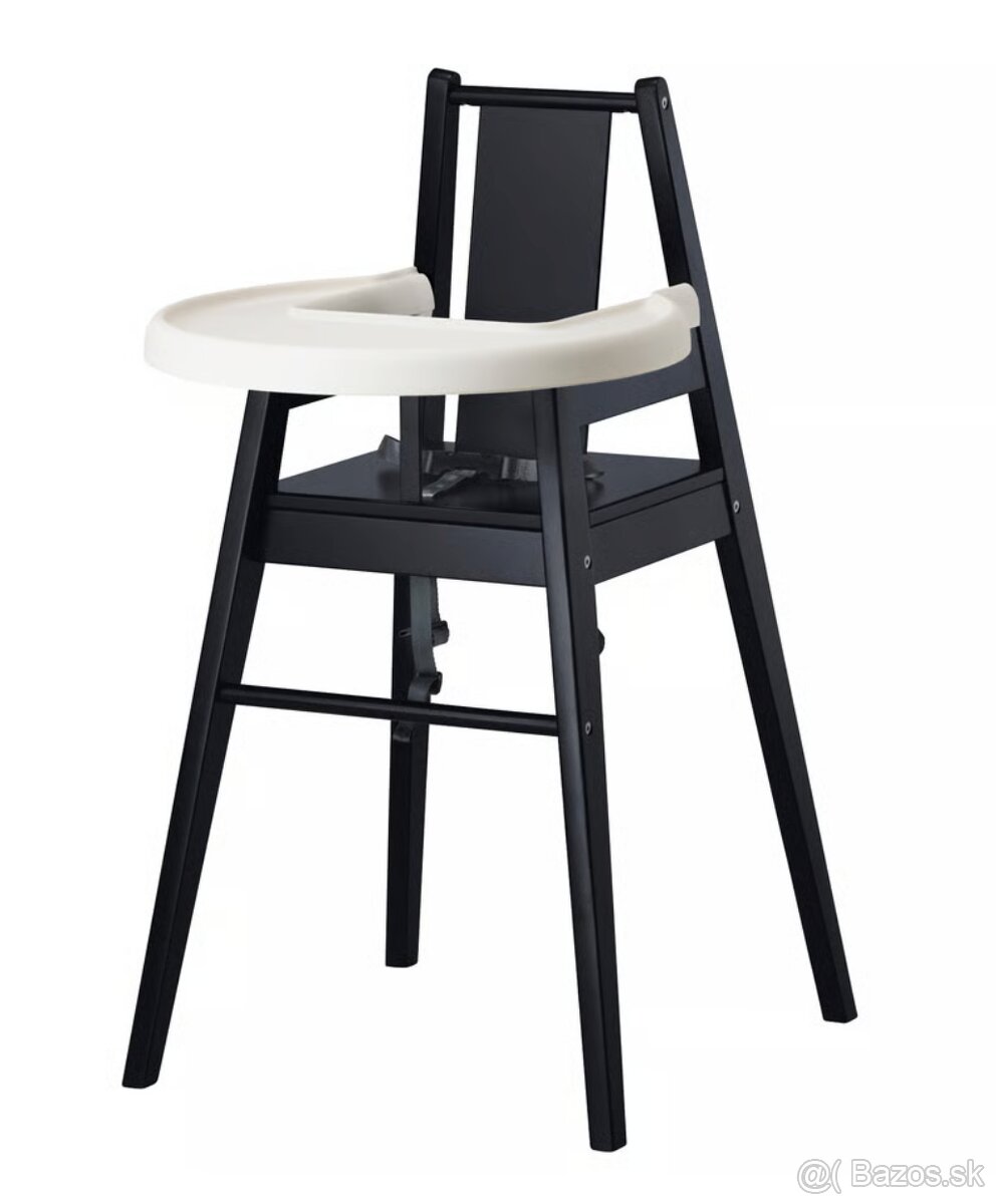 BLÅMES Detská vys stolička/podnos, čierna