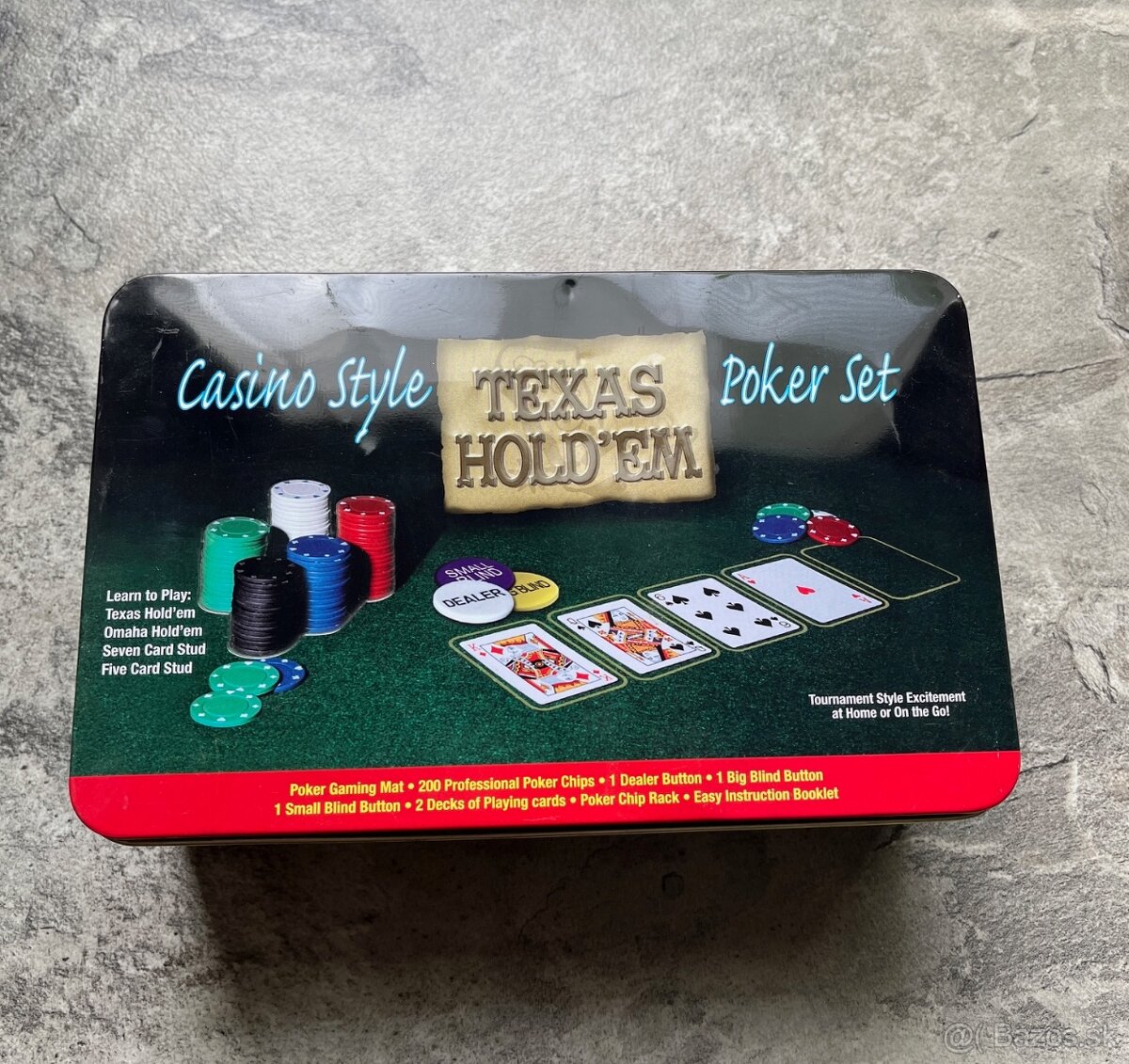 POKER SET - 200 ŽETÓNOV (PLECHOVÁ DÓZA)