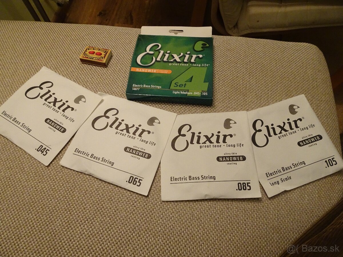 Predám NOVÉ STRUNY ELIXÍR, Nano Web,Light Medium
