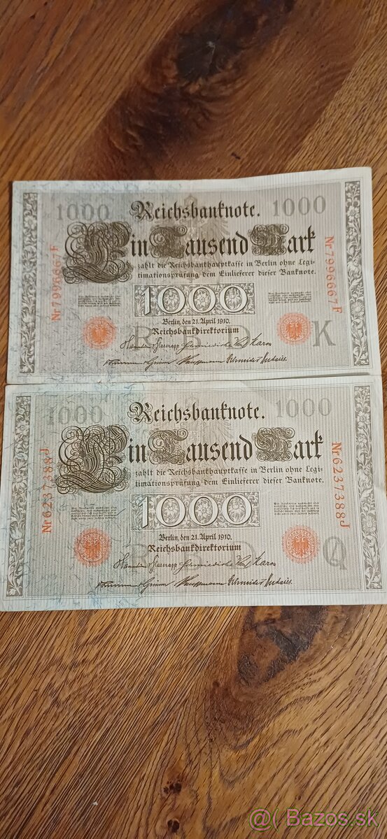 Predám bankovky z nemeckej ríše