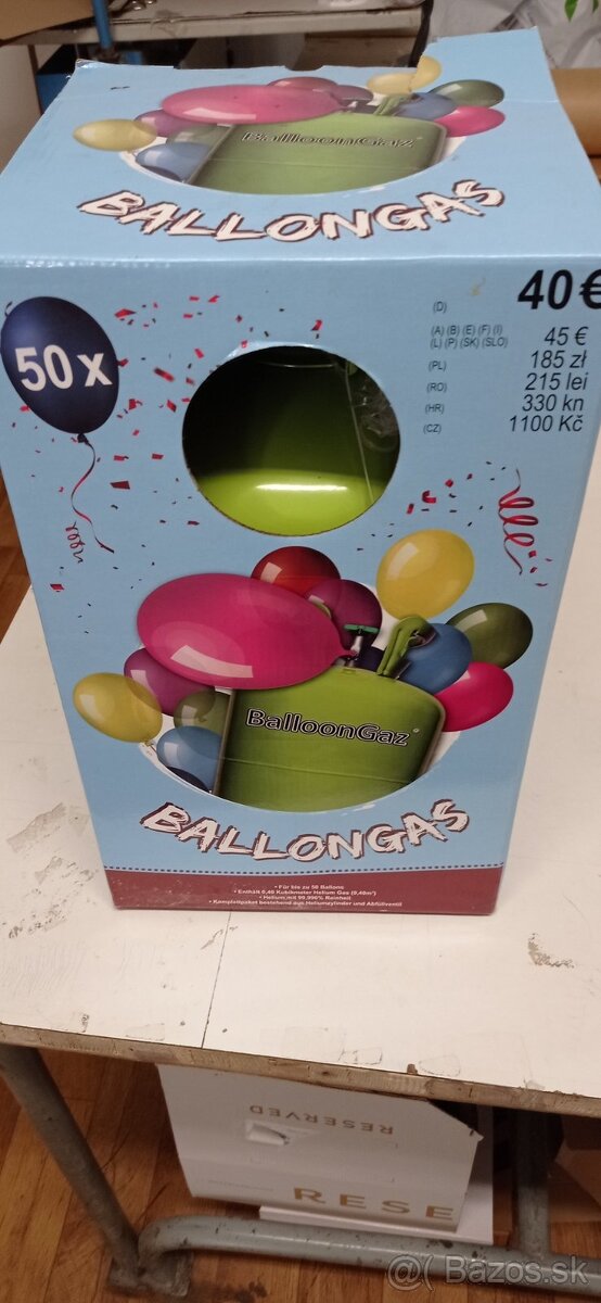 Balon,stroj na baloniky,nádoba,bomba plynova