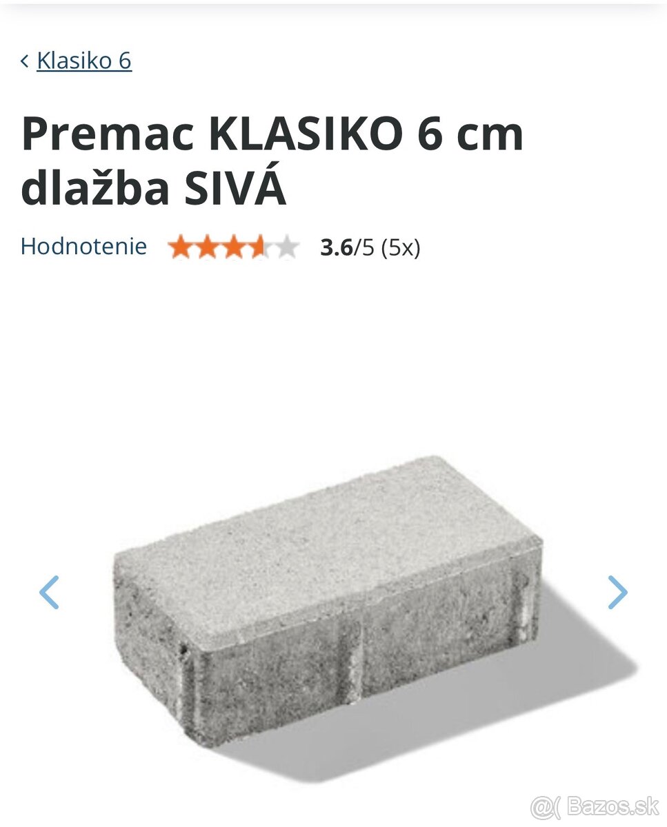 Zámková dlažba Premac KLASICO 6cm