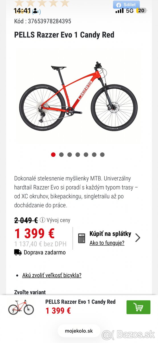 Horský bicykel Pells Razzer