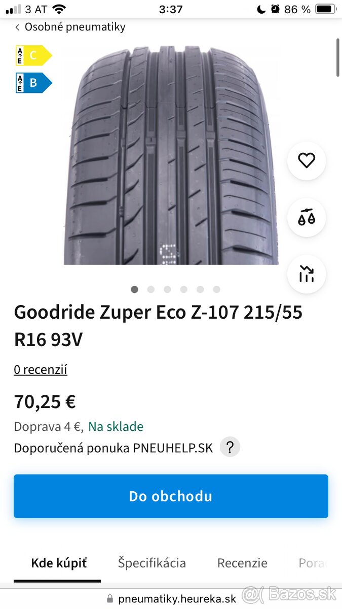letne pneu goodride R16 215 55