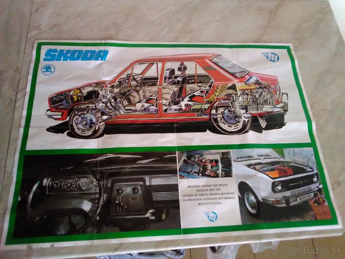 Starý rozkladací prospekt SKODA 105-120