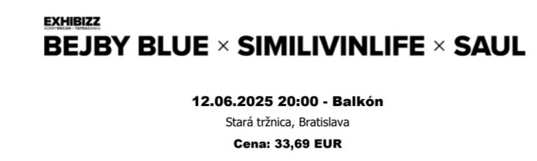 lístky BEJBY BLUE X SIMILIVINLIFE X SAUL